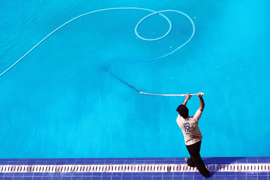 Poolside cleaning services